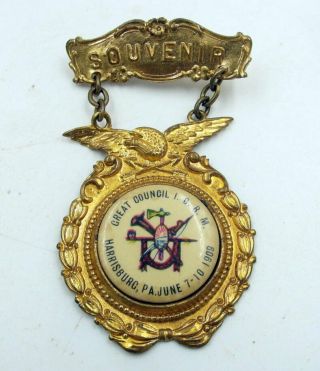 1909 Improved Order Of Red Men,  Harrisburg,  Pa Convention Souvenir Medal Rare