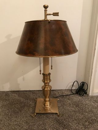 Wildwood Lamp Co.  Brass Candle Table Lamp With Brass Shade