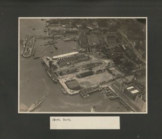 Aerial View Of Hong Kong,  China,  Showing Dry Dock,  1930 Photograph