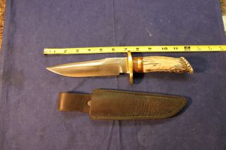 John Nelson Cooper Fighting Knife With Crown Stag Handle