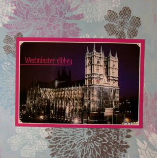 London Uk Westminster Abbey Vintage Postcard Illuminated Night View England 1980