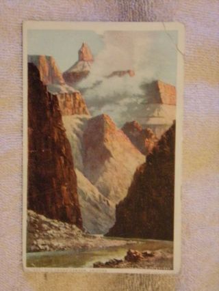 Vintage Postcard Painting Of Bright Angel Trail,  Grand Canyon,  Arizona