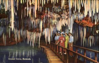 Crystal Caves Bermuda Caribbean Stalactites 1940s
