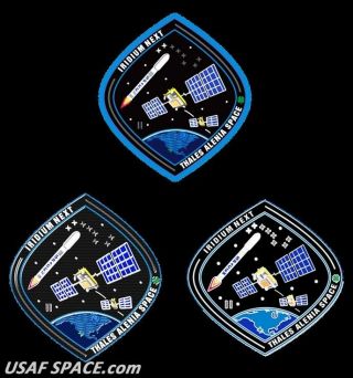 Authentic Iridium Next Launch - 2 - Pin Patch & Sticker Set - Spacex Falcon 9 Usaf
