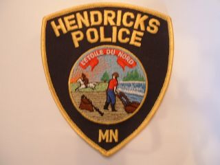 Hendricks Police Obsolete Cloth Shoulder Patch Minnesota Usa