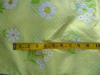 Vintage Flocked Fabric Yellow Floral 3,  Yards Clothes Dresses Baby Dolls Sewing 2