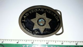 Las Vegas Metropolitan Police John Moran Sheriff Belt Buckle Vintage Vtg