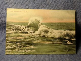 Vintage Postcard Surf,  Old Orchard Beach,  Maine