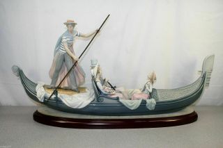 Lladro 1350 Large " In The Gondola " Signed & Numbered Edition Complete
