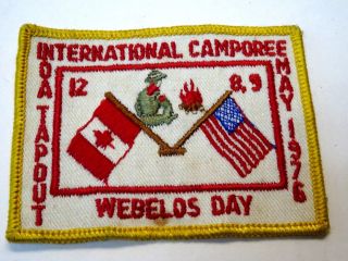 Vintage 1976 Boy Scouts Webelos International Camporee Patch Usa/canada 4 X 3 "
