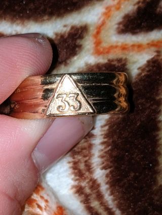 Aasr 33rd Degree Ring - 10k Scottish Rite Freemasonry Nmj