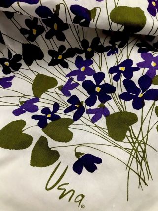 Vera Neumann Vintage Tablecloth 50” X 52” Square Bold Purple Green,  4 Napkins