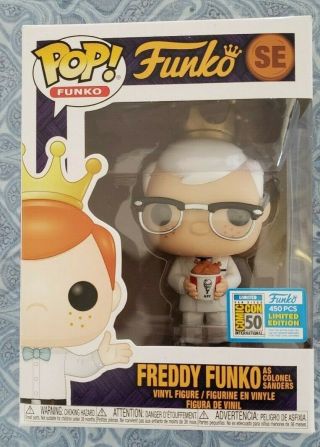 2019 Sdcc Funko Fundays Freddy As Kfc Colonel Sanders Le 450 With Pop Protector