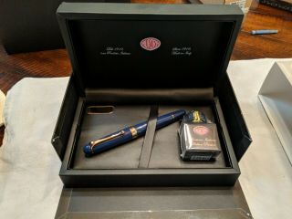 Aurora 88,  Blue 100th Anniversary Fountain Pen,  Fine Flexible Nib