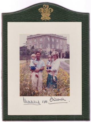 Princess Diana & Prince Charles hand signed framed photograph 1986. 2