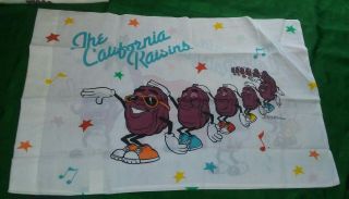 Vintage 1988 California Raisins Full Sheet Set,  Flat,  Fitted,  2 Pillowcases 2