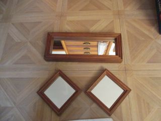 Set Of 3 Vintage Home Interiors Wood Frame Wall Mirrors