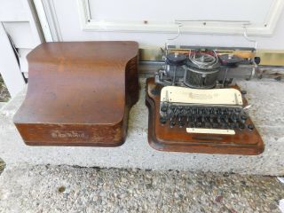 Antique Hammond No.  12 Typewriter With Wood Oak Case