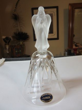 1987 Lenox Crystal Glass Angel Xmas Bell