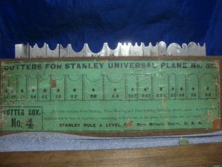 39 ANTIQUE CUTTER BLADE STANLEY NO.  55 COMBINATION PLANE BOX 2 - 3 - 4 BLADES ONLY 2