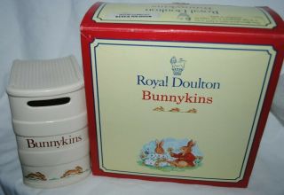 Royal Doulton Bunnykins Savings Book,  Porcelain Coin Bank,  With Orig.  Box