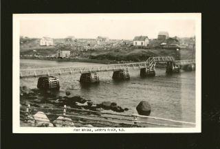 Larrys River Nova Scotia Foot Bridge 1960s Real Photo Postcard Black & White