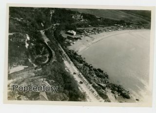 Pre Ww2 1932 Photograph China Tsingtao Strand Beach Aerial Panoramic Sharp Photo
