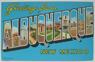 Large Letter Postcard,  Greetings From Albuquerque,  Mexico Nm