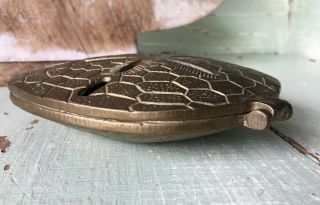 Vintage Sand Dollar Brass Hinged Trinket Box 4