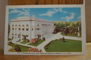 C 1930 View Of Mecklenburg County Court House Charlotte North Carolina Postcard