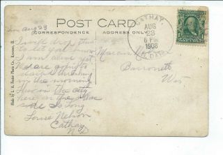 Cathway ND North Dakota RPPC Postcard Main Street Posted 1908 2
