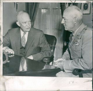 1953 Press Photo Politics General John Hull Wa President Dwight Eisenhower 8x8
