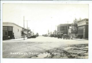 Maddock Nd North Dakota Rppc Postcard Main Street State Bank Rpo 1942 Cancel