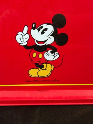 Vintage Walt Disney Mickey Mouse Metal Red Tray 1970’s 10“ X 13“ A RARE ONE ☝️ 3
