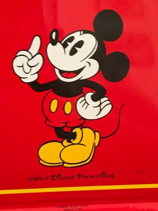 Vintage Walt Disney Mickey Mouse Metal Red Tray 1970’s 10“ X 13“ A RARE ONE ☝️ 5