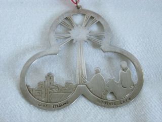 Vintage Lunt Sterling Silver Christmas Ornament,  Journey By Starlight,  1974