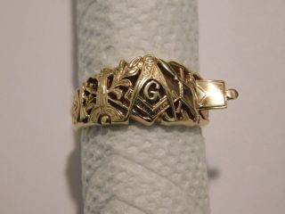 14k Gold Masonic Freemason Ring Symbols Articulated Secret Compartment Size 12 2