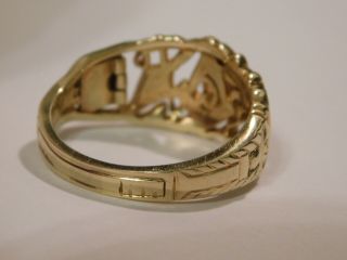 14k Gold Masonic Freemason Ring Symbols Articulated Secret Compartment Size 12 7