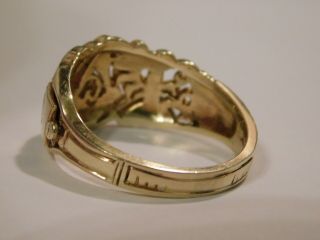 14k Gold Masonic Freemason Ring Symbols Articulated Secret Compartment Size 12 8
