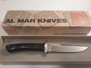 Al Mar Shiva Fixed Blade Knife Black Micarta (5.  25 " Satin) Sv - Bm
