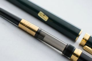 Mont Blanc Noblesse OBLIGE Green Resin With Gold Plated Trim,  Fountain Pen.  14K/ct 10