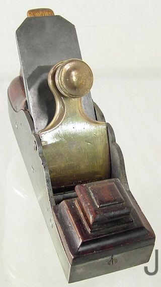 ANTIQUE UK MADE INFILL SMOOTHING PLANE BRASS IRON HANDLED FINE MOUTH 2
