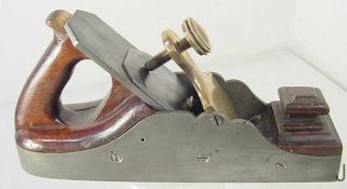 ANTIQUE UK MADE INFILL SMOOTHING PLANE BRASS IRON HANDLED FINE MOUTH 3