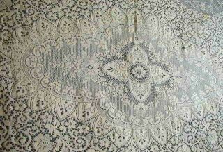 Antique Crochet Lace Tablecloth Table Cloth 70x100 Vintage Bedspread Bed Spread 2