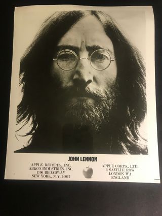 John Lennon The Beatles Apple Records Issued 1970’s Orginial 8 X 10 Photo
