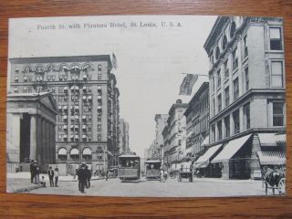 1907 Fourth St.  With Planters Hotel St.  Louis Mo.  U.  S.  A.  Postcard