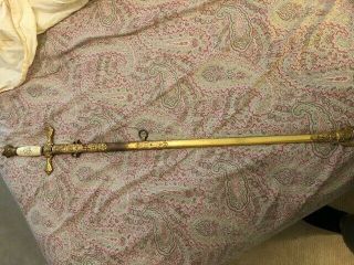Antique Masonic Lodge Sword With Name,  Henderson And Ames Co.