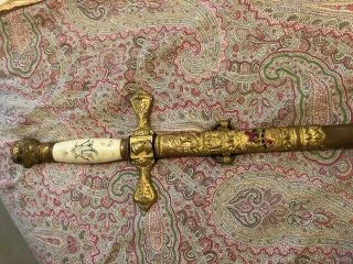 Antique Masonic Lodge Sword With Name,  Henderson and Ames Co. 2