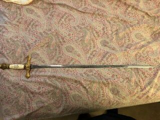Antique Masonic Lodge Sword With Name,  Henderson and Ames Co. 6