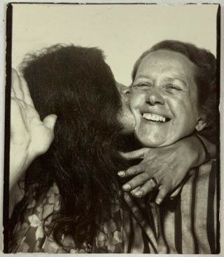 A Female Kiss In The Photobooth,  Women,  Lesbian Interest,  Vintage Photo Snapshot